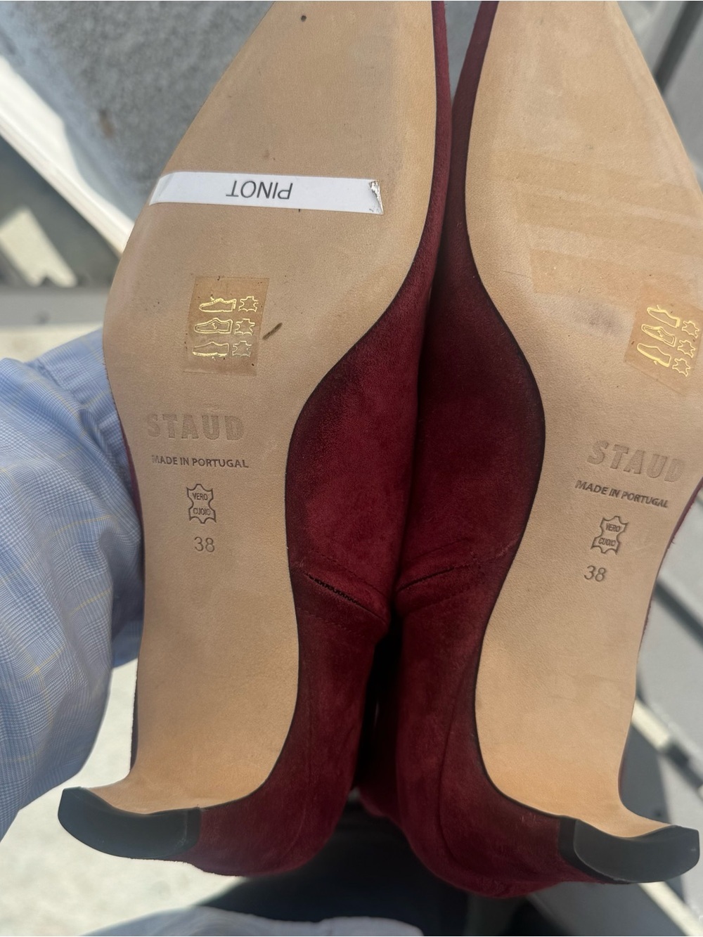 New Staud Wally 100% Suede Ankle Boots Pinot Burgundy Size EU 38 US 8 $395 - Picture 7 of 10